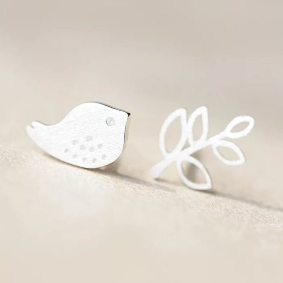 Jewelry - S925 Bird Leaf Stud Earrings